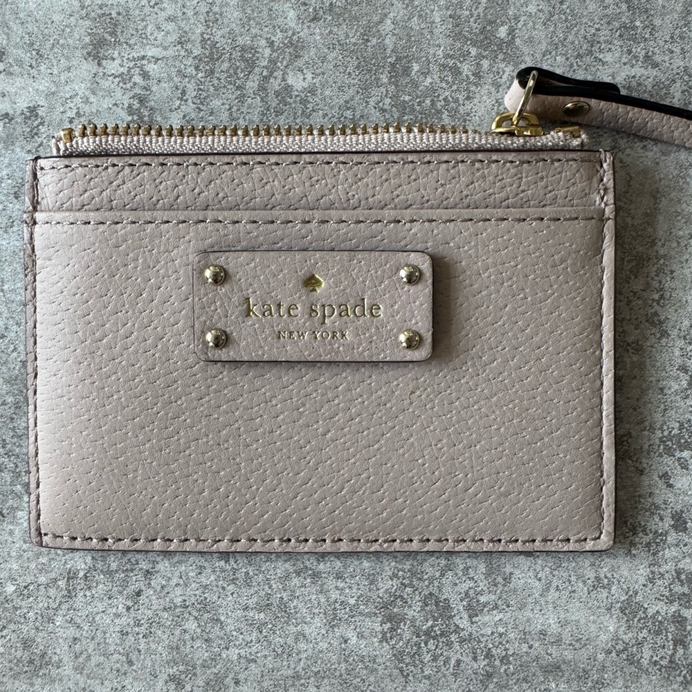 Kate Spade Tan Leather Key Card Holder